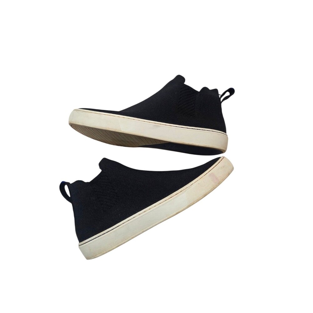 Rothy’s The Chelsea Hightop Black Knit Sneaker Boots Women's 7 Comfort S.6